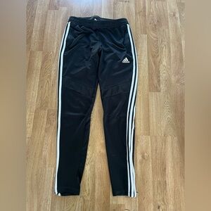 Adidas Black Joggers with White Stripes